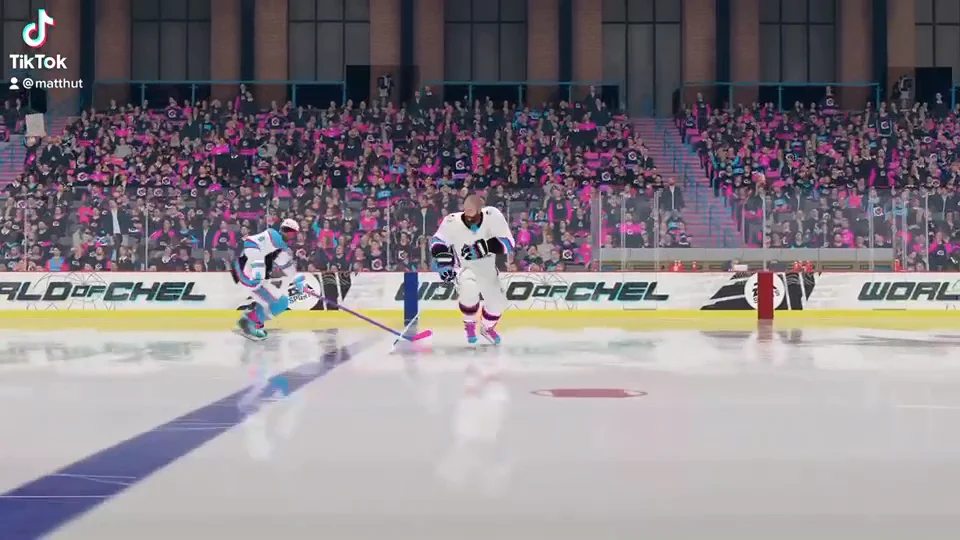 Still from Matt’s archived highlight: a skater moving up the ice